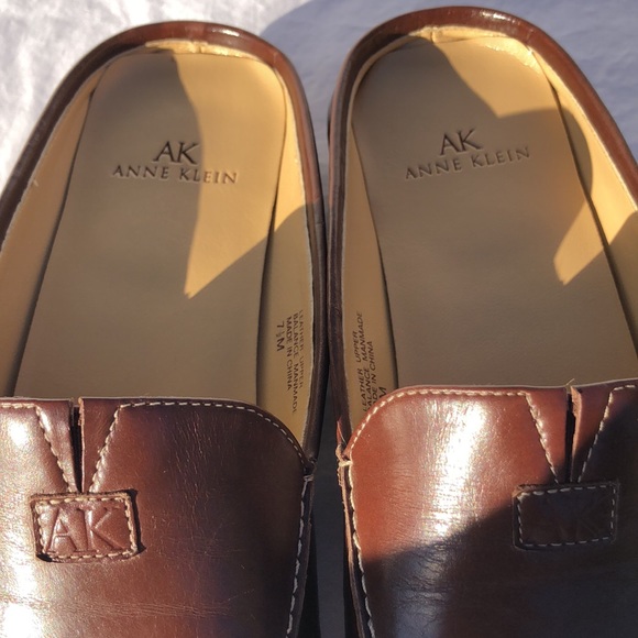 Anne Klein Brown Leather Slides/Mules - Chocolate, Kathy AK - Picture 11 of 14